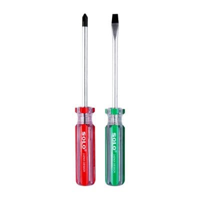 Screwdriver SOLO No.654-4 Size 4 Inch (Pack 2 Pcs. ) Red-Green
