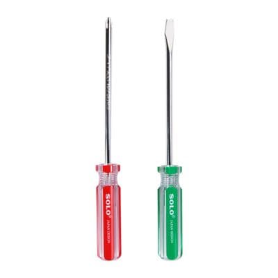 Screwdriver SOLO No.655-5 Size 5 Inch (Pack 2 Pcs. ) Red-Green