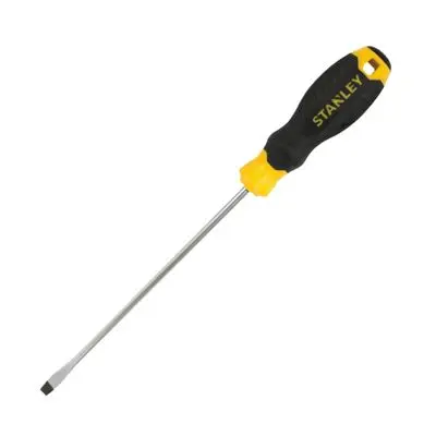 Slotted Screwdriver Rubber Grip Magnetic Tip STANLEY No. 60823-8 Size 3/16 x 6 Inch Black - Yellow