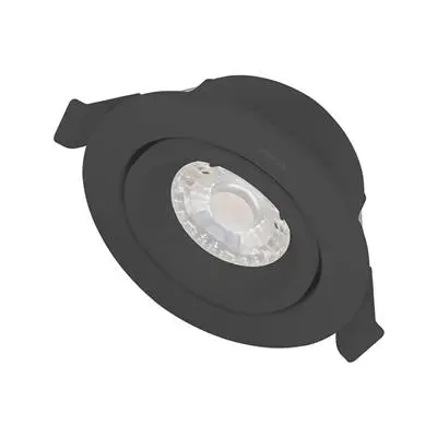 LAMPTAN Round Spot Downlight LED 5W Warm White (Full Set 5W RD), 3.5 Inch, Black Color