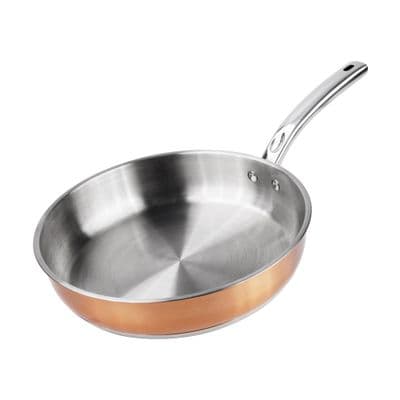 Stainless Deep Body Fry Pan KASSA HOME CC-0005 Size 24 cm Copper - Silver