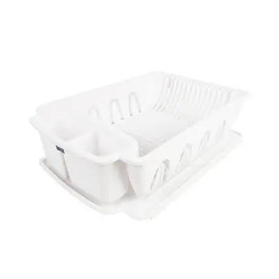 1 Tier Plastic Dish Drainer With Spoon Holder MICRON WARE JCP-5509 Size 50 x 37 x 14.5 CM. White