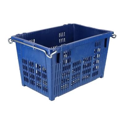 Stackable Crate With Steel Handle KASSA HOME VCP-001BL Size 56 x 36 x 32 CM. Blue