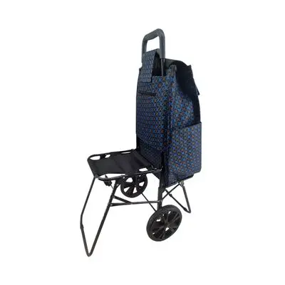 Shopping Trolley KASSA HOME ELD-E104 Size 50 x 50 x 98 cm Dark Blue