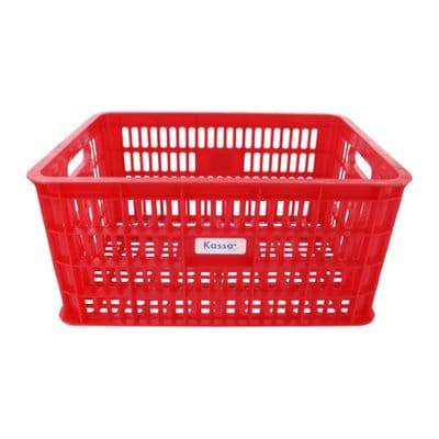 KASSA HOME Nest Crate With Handle (STW-KAIDEE), 50 x 35.5 x 24 cm, Red