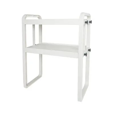 KASSA HOME 2-Tiers Adjustable Plastic Shelf (H-8512-2), 41 x 22 x 52.5 cm., White Color