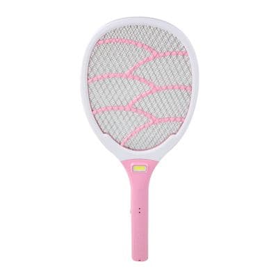 SANDI Rechargeable Mosquito Swatter (FB-8026), White-Pink