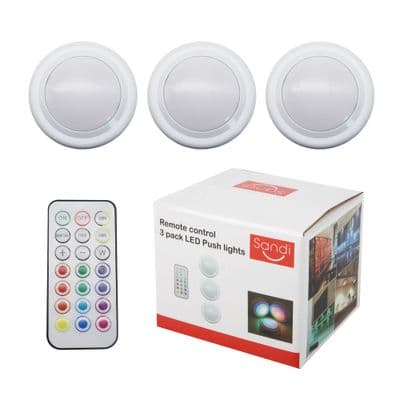 SANDI Remote control RGB Light  PL302 (Pack 3 pcs.) White