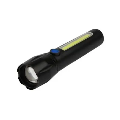 SANDI Rechargeable Aluminum Flashlight (FL321), Black