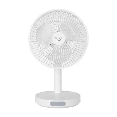 SANDI Tabel Fan With Led Light (SD-9152(WH), 7 Inch White